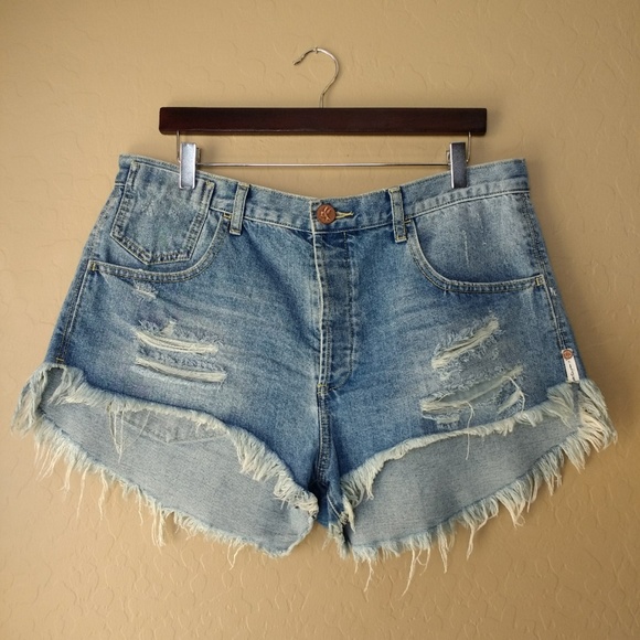 One Teaspoon Pants - One Teaspoon X Le Wolves Distressed Cutoff Shorts
